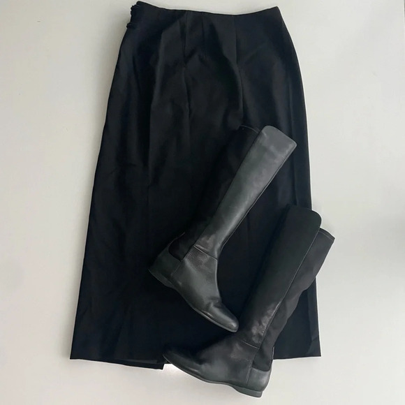 Lauren Ralph Lauren Wool Blend Black Pencil Maxi Skirt Size 28 - Picture 4 of 8